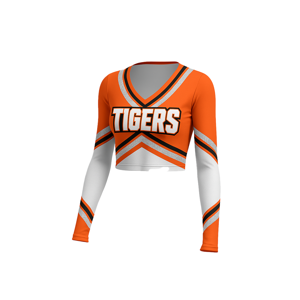 Chant Long Sleeve V-Neck Crop Top