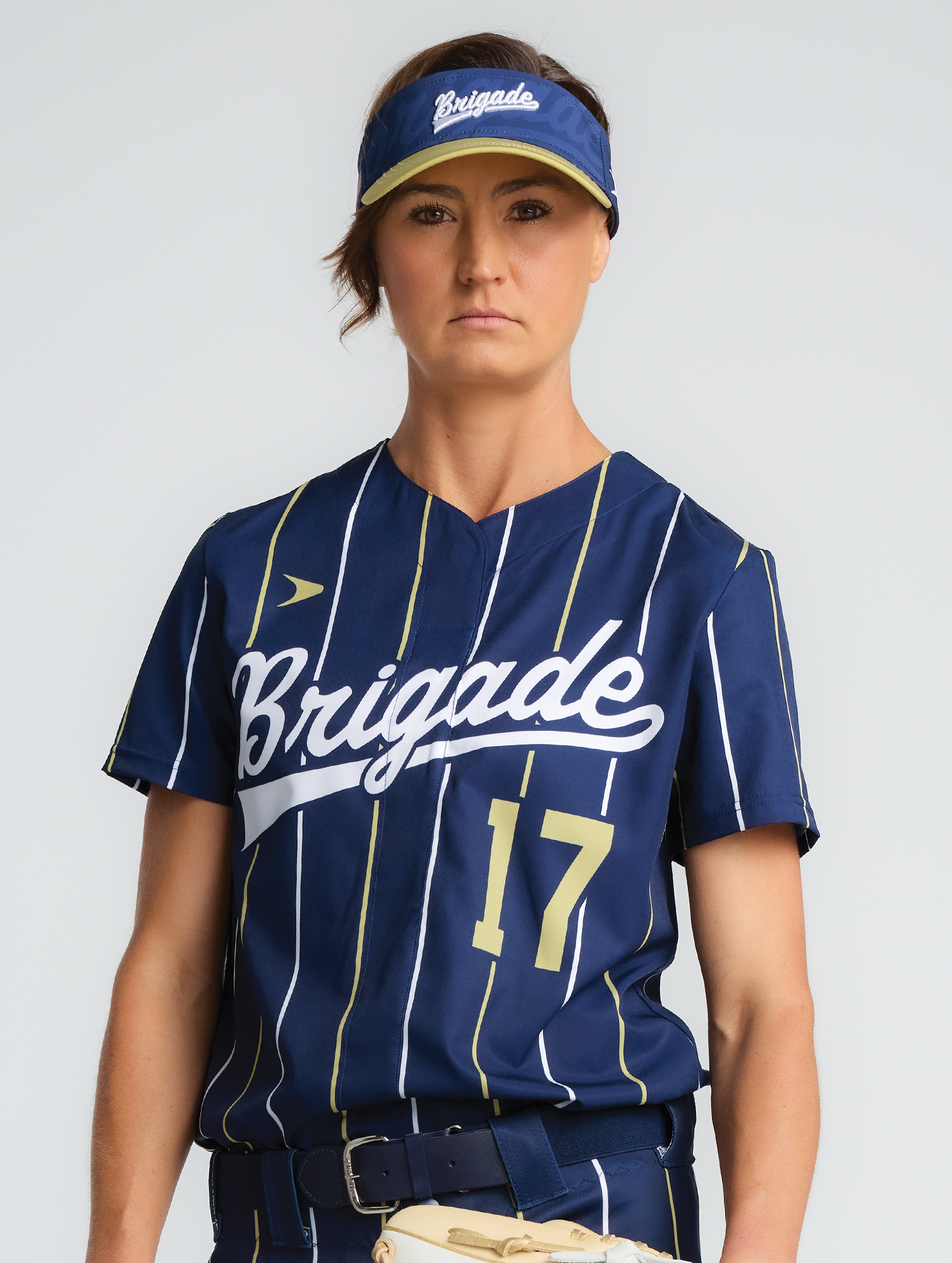 Breeze Short Sleeve Snap Faux Front Softball Jersey - Woven