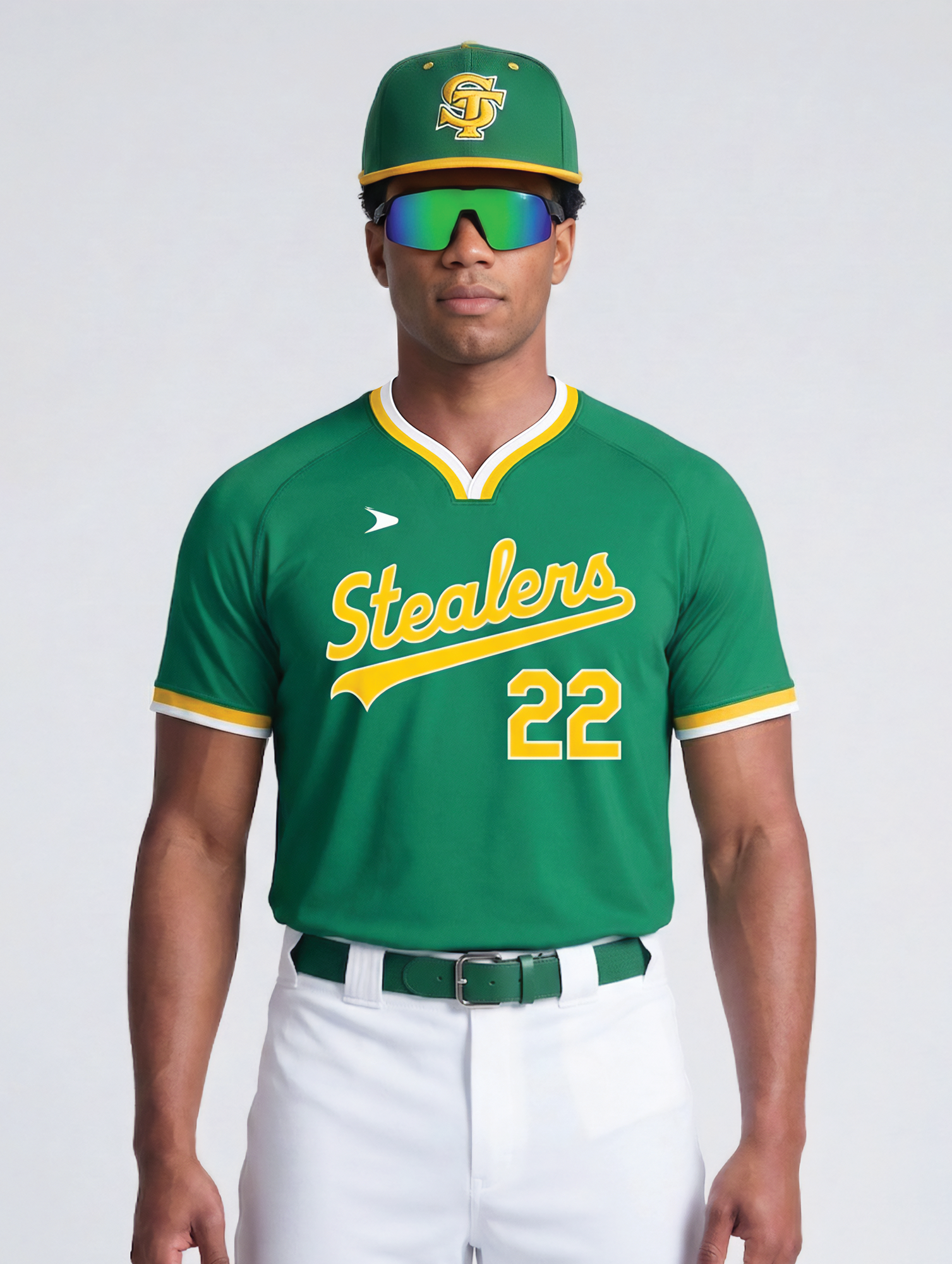 Cycle Short Sleeve V-Neck Baseball Jersey